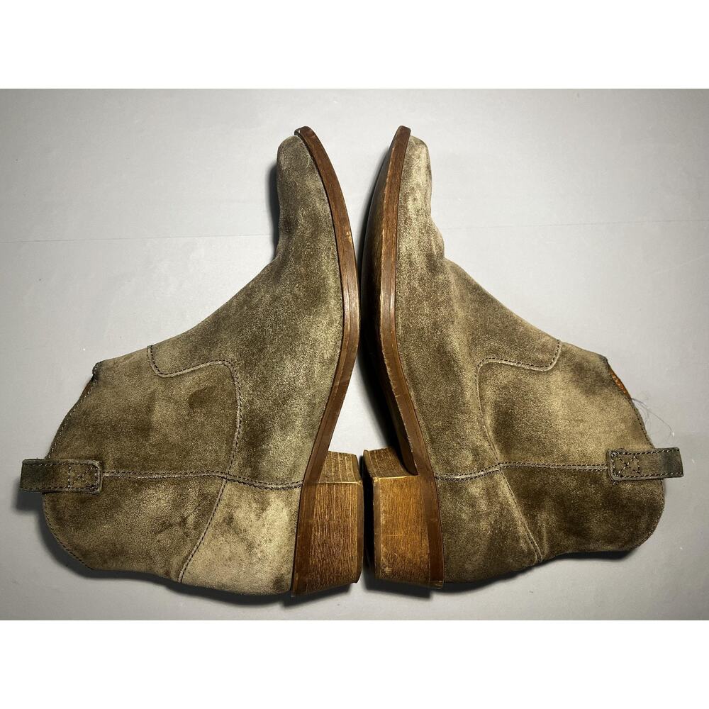 Madewell Boots Womens Size 8 Brown Suede Western Cowboy Ankle Booties Side Zip - Picture 2 of 9